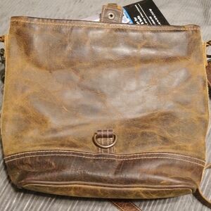 Myra Bag Distressed Brown Leather Crossbody